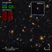 Galaxy MXDFz4.4 (Hubble and Webb compass image)