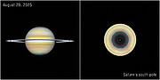 Decagon on Saturn’s south pole (colour image)