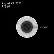 Decagon on Saturn’s south pole (single filter image)