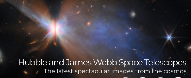 Cover page of the 2026 ESA/Hubble and ESA/Webb calendar