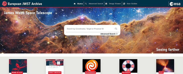 New eJWST User Interface