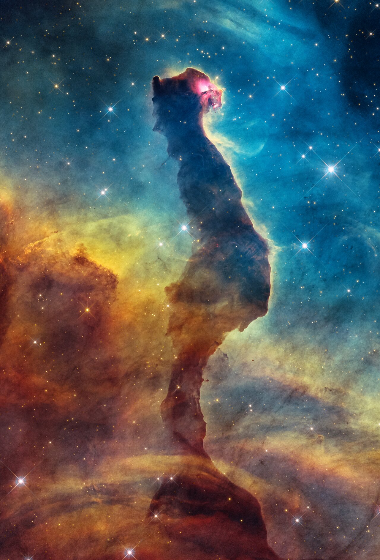 Nébuleuse de la Tête de Chat observée en lumière visible par Hubble dans la Carène