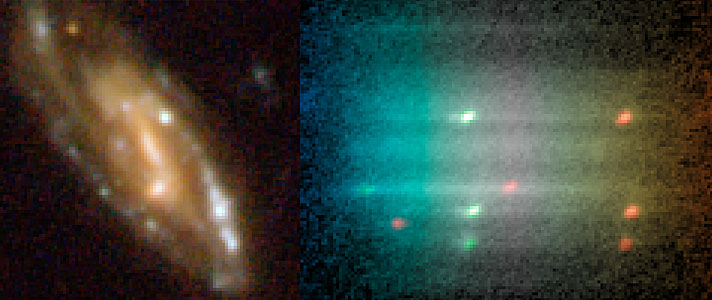 Composite of the galaxy image (left) and the spectrum (right)