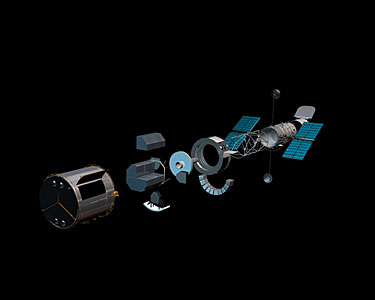 Hubble exploded view