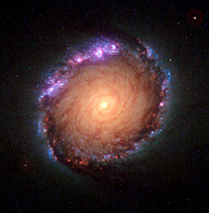 Composite ultraviolet-visible-infrared image of NGC 1512