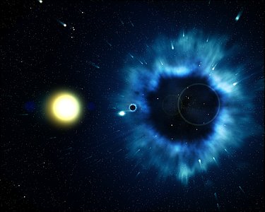 Missing link found between supernovae and black holes (artist's impression)