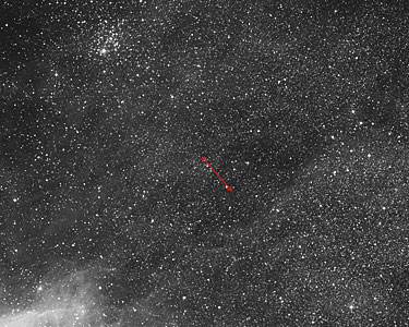 Close-up of the black-hole system GRO J1655-40 (ground-based image)