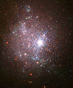 Blaze of stars in an old galaxy's core