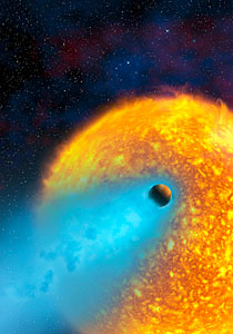 European astronomers observe first evaporating planet [artist's impression]