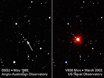 V838 Mon before and during outburst