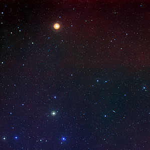Sky around galaxy cluster CL0024+1654 (ground-based image)