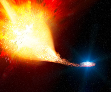 Supernova 1993J exploding (artist's impression)