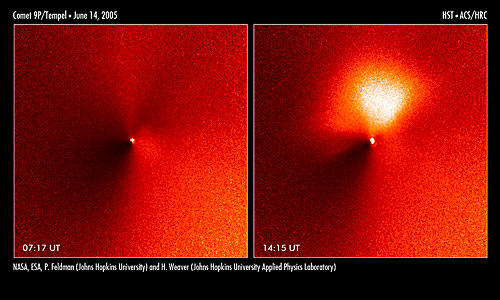 Hubble captures outburst from comet targeted by Deep Impact