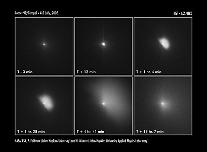 Hubble captures deep impact's collision with a comet