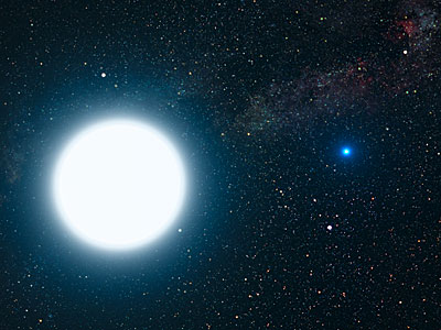An artist's impression of Sirius A and B