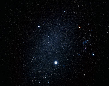 Ground-based image of Orion, Canis Minor and Canis major (ground-based image)