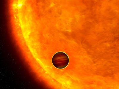 Artist's impression of a transiting extrasolar planet