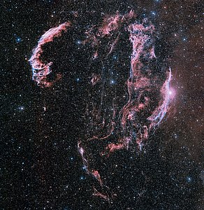 Wide-field ground-based astrophoto of the Veil Nebula