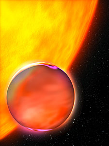 Artist's concept of extrasolar planet's Hazy atmosphere
