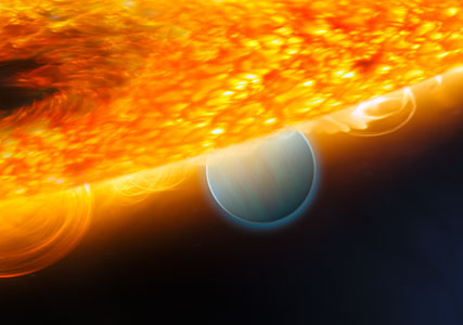 Planet eclipse allows for detection of carbon dioxide (artist's impression)