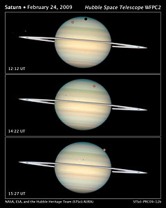 Quadruple Saturn moon transit snapped by Hubble