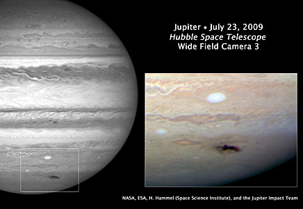 Hubble views new dark spot on Jupiter