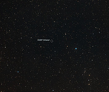 Hubble Ultra Deep Field region from the Digitized Sky Survey (ground-based image)