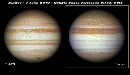 Hubble sees Jupiter change its stripes