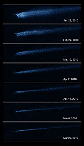 Hubble captures aftermath of asteroid collision