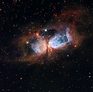 Hubble/Subaru composite of star-forming region S 106