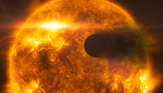 Stellar flare hits HD 189733b (artist's impression)
