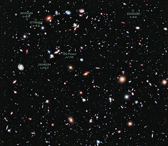 The Hubble eXtreme Deep Field (annotated)