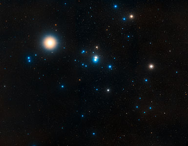 Overview of the Hyades star cluster (ground-based image)