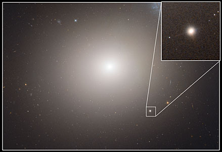 Hubble image of Messier 60 and M60-UCD1