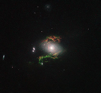 Hubble view of green filament in galaxy 2MASX J15100402+0740370