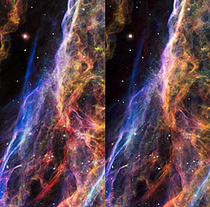 Stereo image of the Veil Nebula