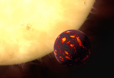 Artist’s impression of 55 Cancri e