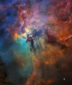 Hubble's 28th birthday picture: The Lagoon Nebula (Uncropped image)