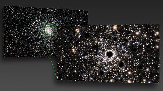 Callout of the Black Hole Concentration in NGC 6397 (Artist's Impression)