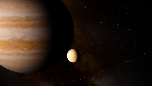 Artist’s Impression of Jupiter and Europa