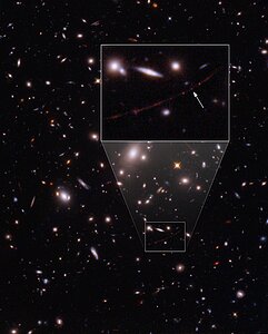 The Sunrise Arc Galaxy with Lensed Star Earendel (Annotated)