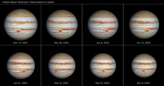 Full disc of Jupiter (December 2023 to March 2024)