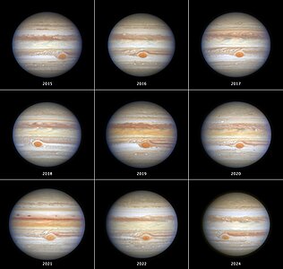 Hubble Jupiter OPAL observations (2015-2024)