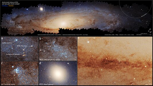 Hubble’s panoramic view of the Andromeda Galaxy (annotated)