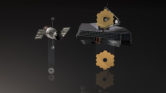 Comparison of Hubble and James Webb mirror