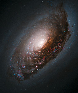 An abrasive collision gives one galaxy a "black eye"
