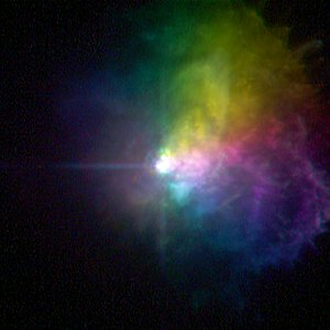 Massive star VY Canis Majoris - polarized light