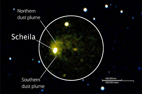 Swift image of asteroid (596) Scheila