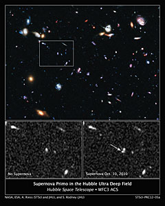 Hubble snags one of the farthest exploding stars