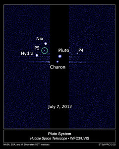 Hubble discovers a fifth moon orbiting Pluto